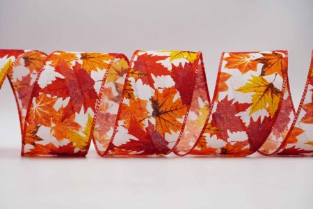 Fall Maple Leaves Wired Ribbon_KF7062GC-1-220_white